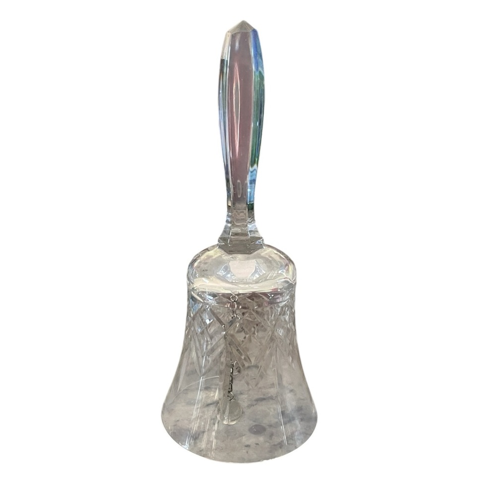 Vintage Clear Crystal Art Cut Glass Decorative Bell Crystal Bell